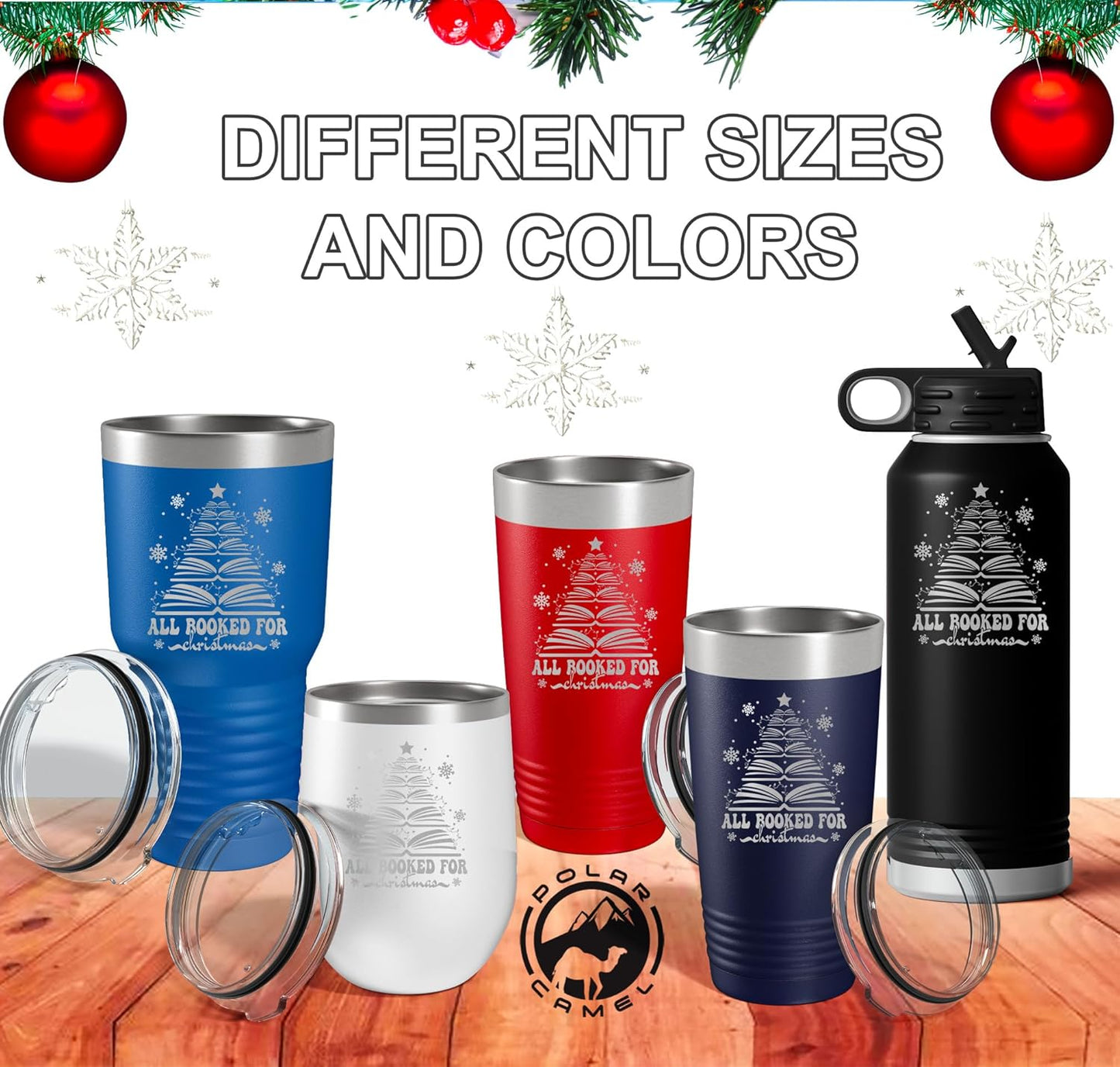 All Booked For Christmas Stainless Steel Tumbler, Christmas Reading Insulated Coffee Cups.