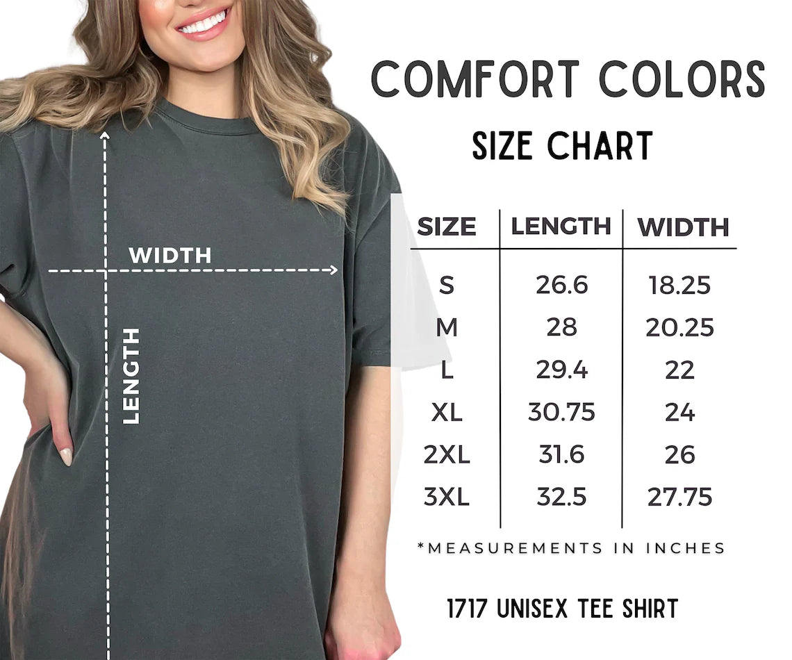 Comfort Color Size Chart