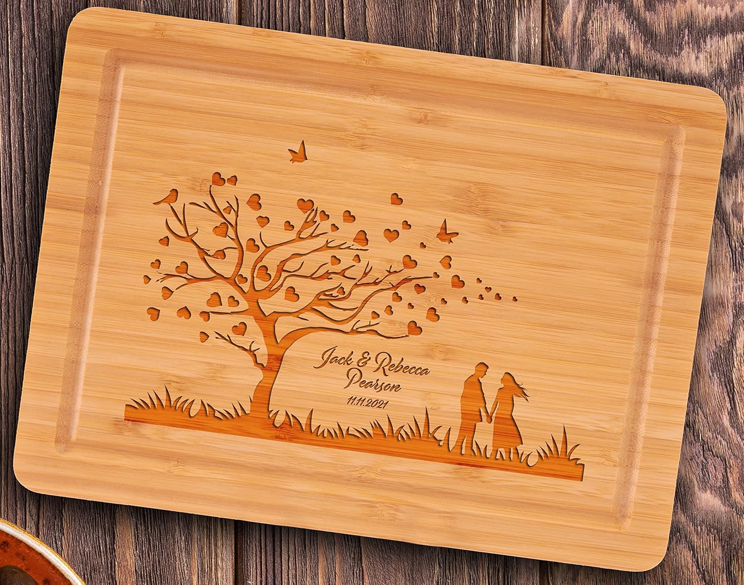 Personalized Cutting Board, Custom Engraved Cutting Board, Heart of Home, Family Couple's Housewarming Wedding, Bamboo Wood cheapest --21044-CUTB-001