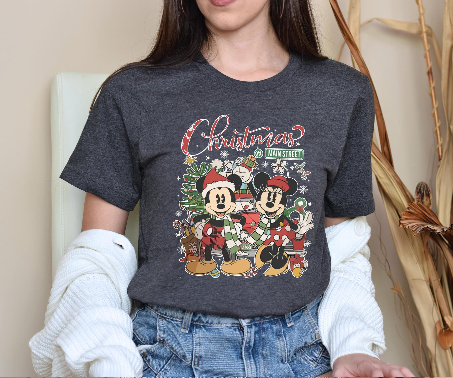 Vintage Disney Christmas On Main Street Comfort Colors Shirt.