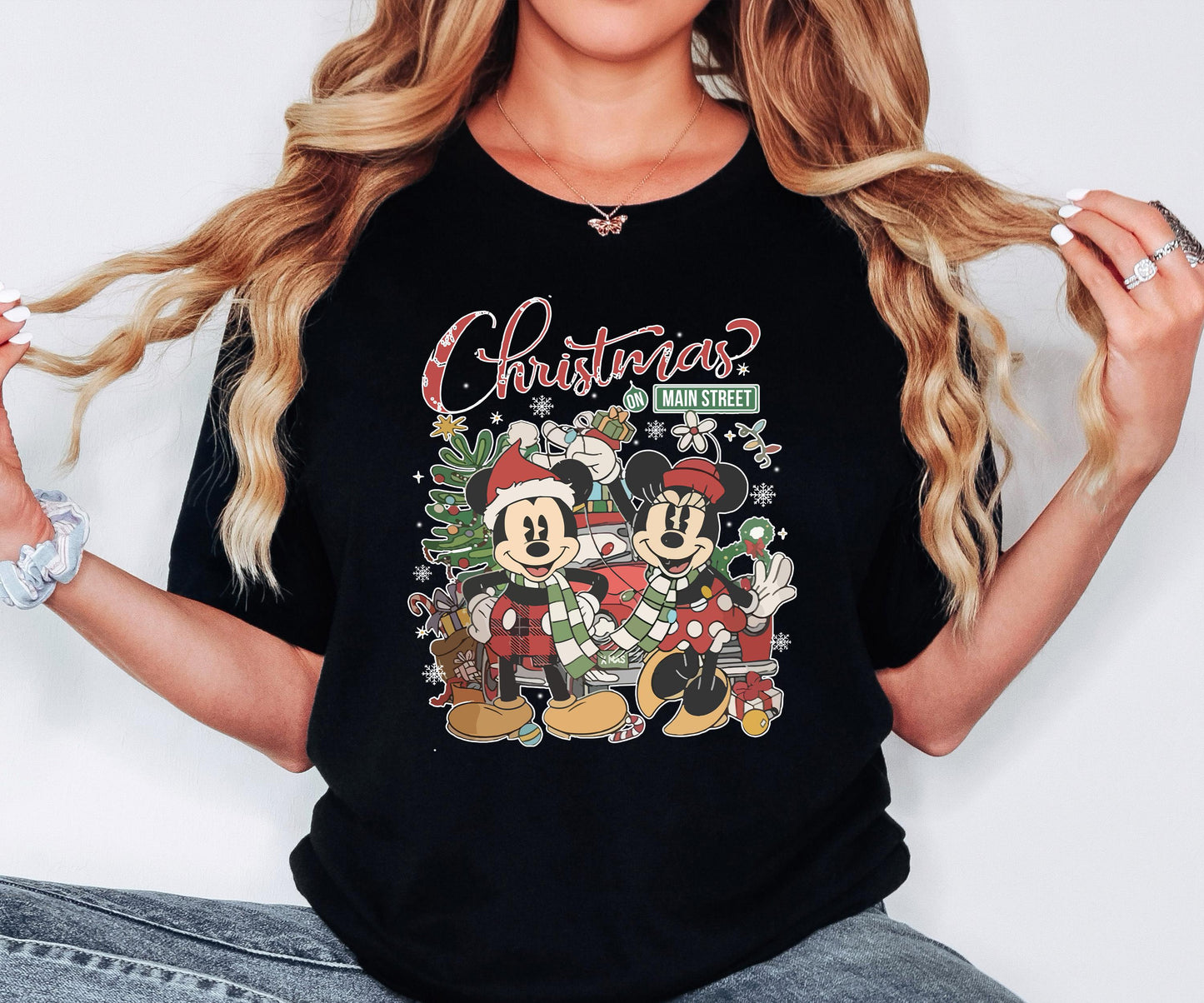 Vintage Disney Christmas On Main Street Comfort Colors Shirt.