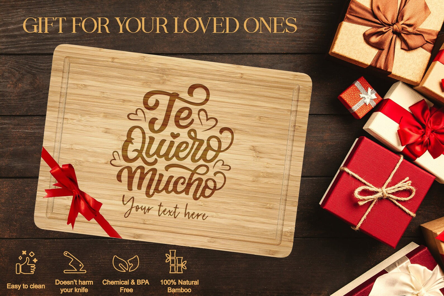 Personalized Te Quiero Mucho Cutting Board
