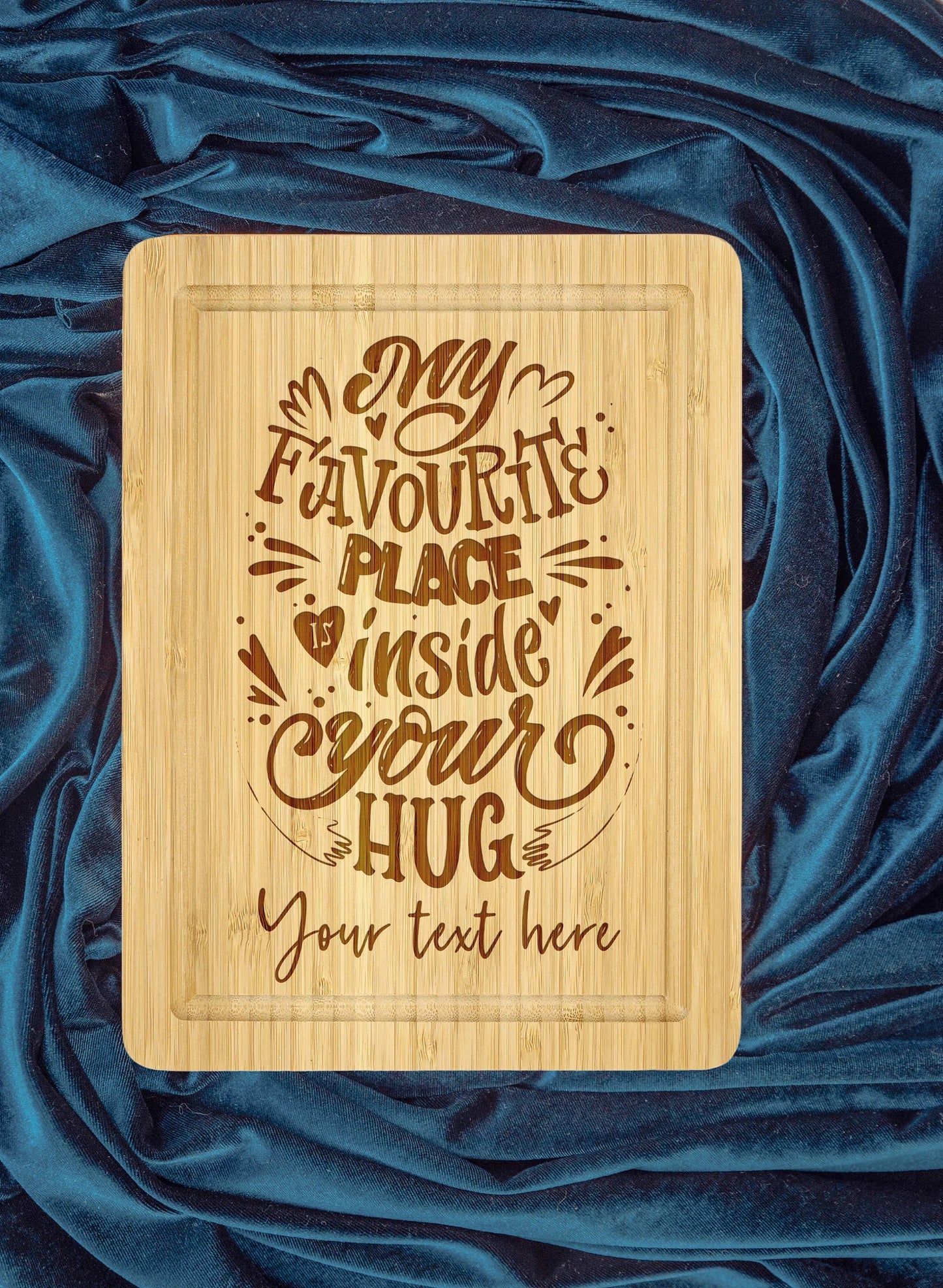 My Favorite Place inside Your Hug Personalized Cutting Board