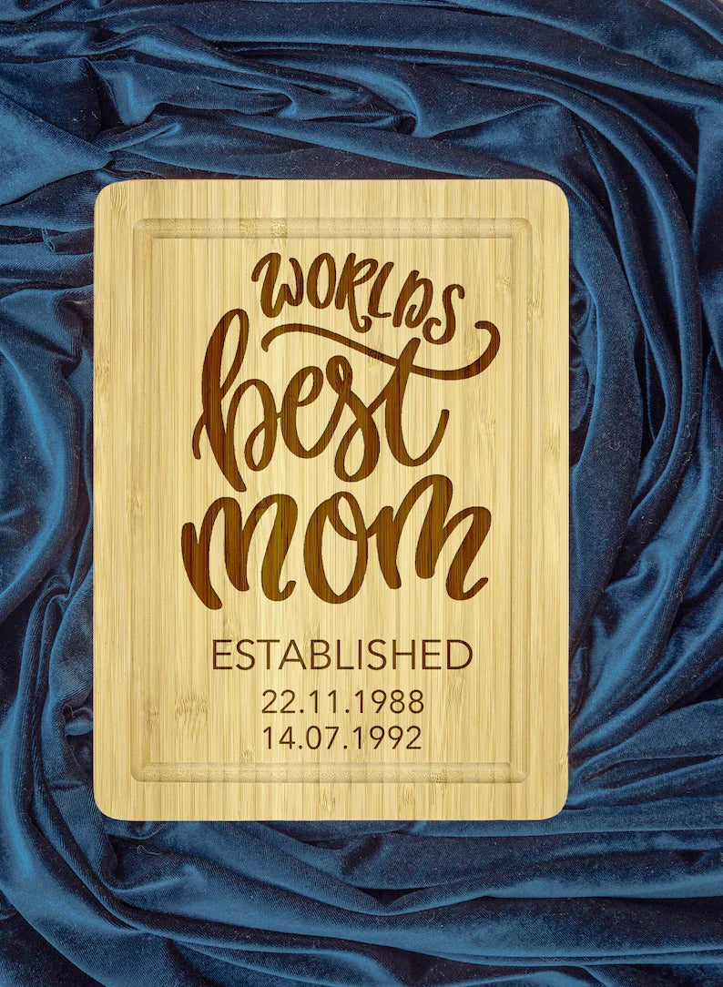 World's Best Mom Cutting Board Custom Gift for Mom
