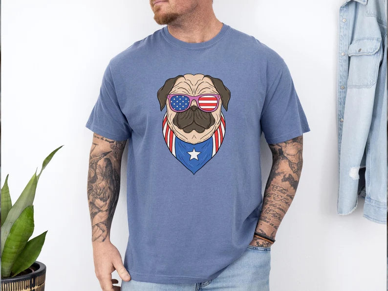 American Dog Shirt, 4th of July Comfort Colors Shirt, Patriotic Dog Shirt, 4th Of July Dog Shirt, Dog Lover Shirt, Memorial Day Gift