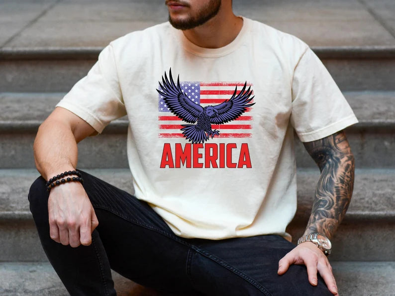 American Eagle Shirt, 4th of July Eagle Shirt, Independence Day Gift, 4th of July Comfort Colors Tees, Gift For American, Memorial Day Gift