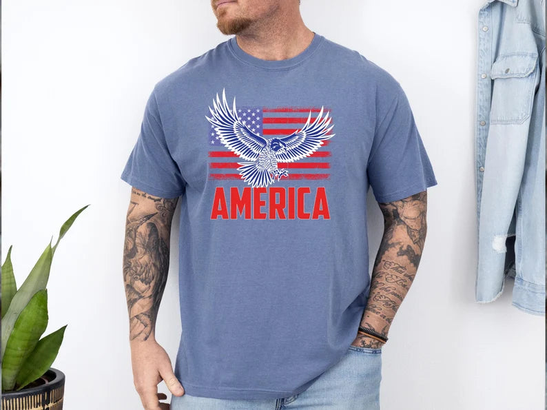 American Eagle Shirt, 4th of July Eagle Shirt, Independence Day Gift, 4th of July Comfort Colors Tees, Gift For American, Memorial Day Gift