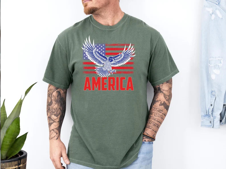 American Eagle Shirt, 4th of July Eagle Shirt, Independence Day Gift, 4th of July Comfort Colors Tees, Gift For American, Memorial Day Gift