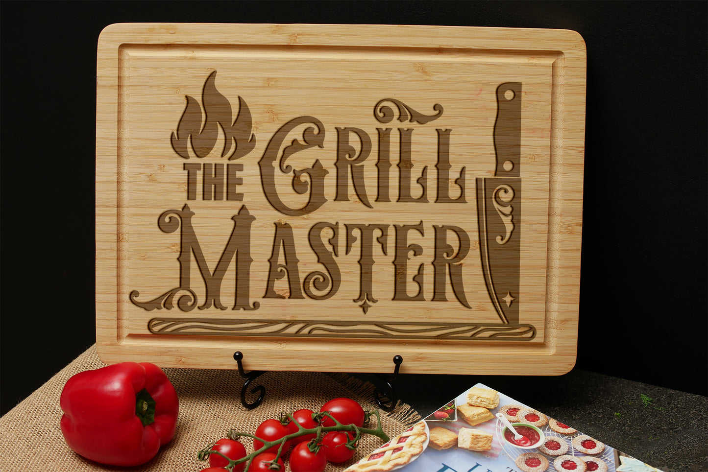 Engraved Bamboo Cutting Board – Grill Master