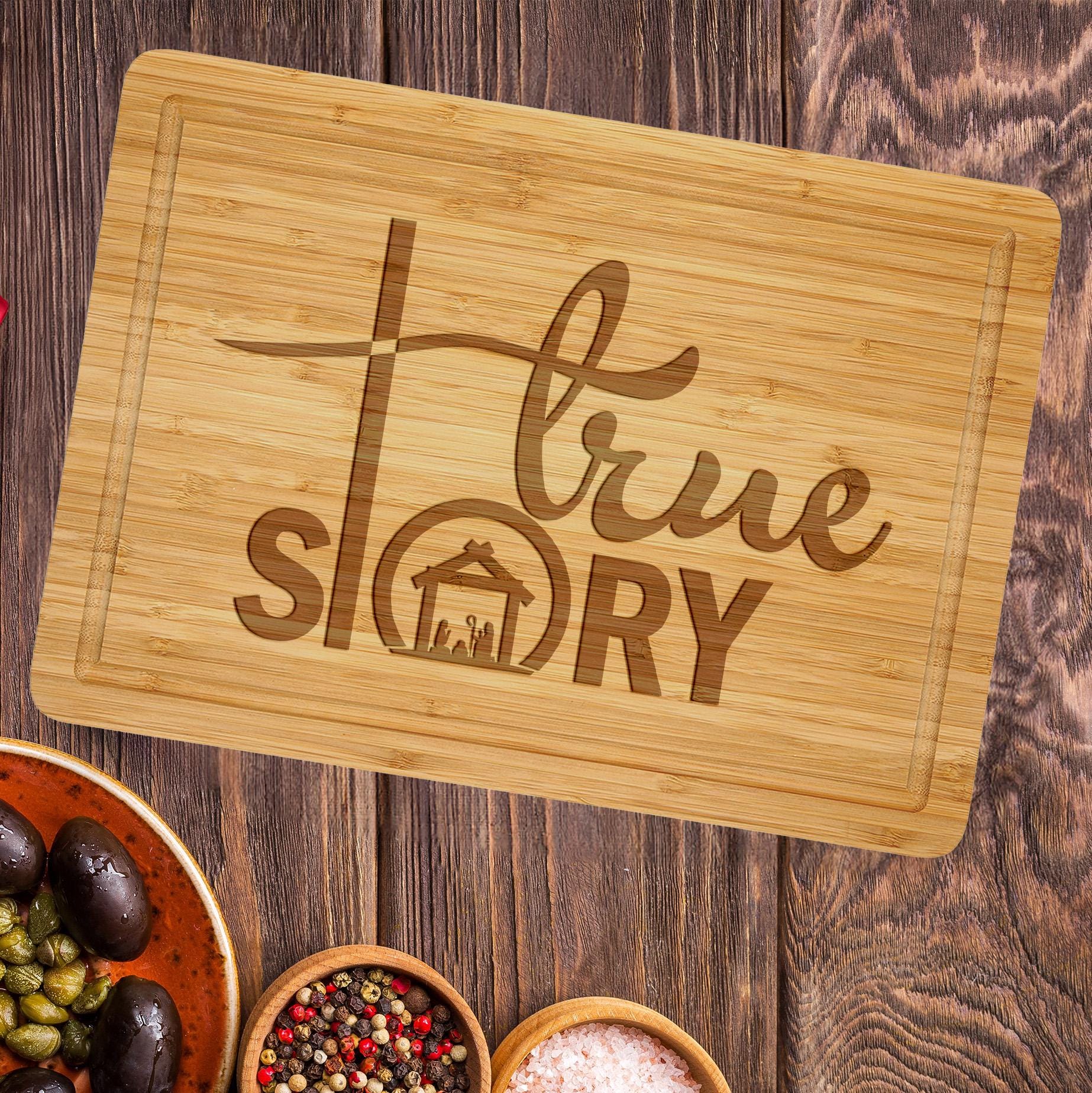 True Story Christmas Cutting Board, Christian Christmas Gift, Xmas Home Decoration.