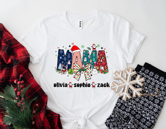 Custom Christmas Mama Shirt.