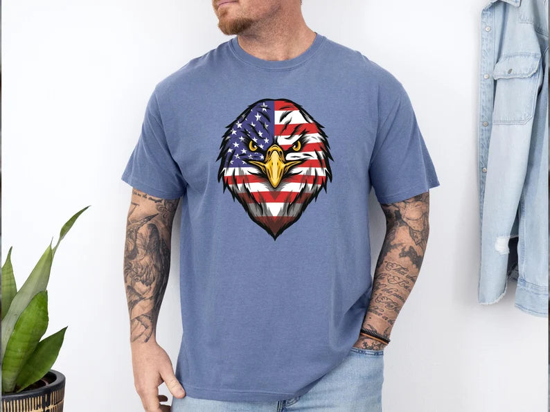 American Eagle Shirt, 4th of July Comfort Colors Shirt, Eagle American Flag Tees, Independence Day Tee, Gift For American, Memorial Day Gift