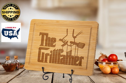 Personalized Engraved Bamboo Cutting Board - The Grillfather Custom BBQ Board