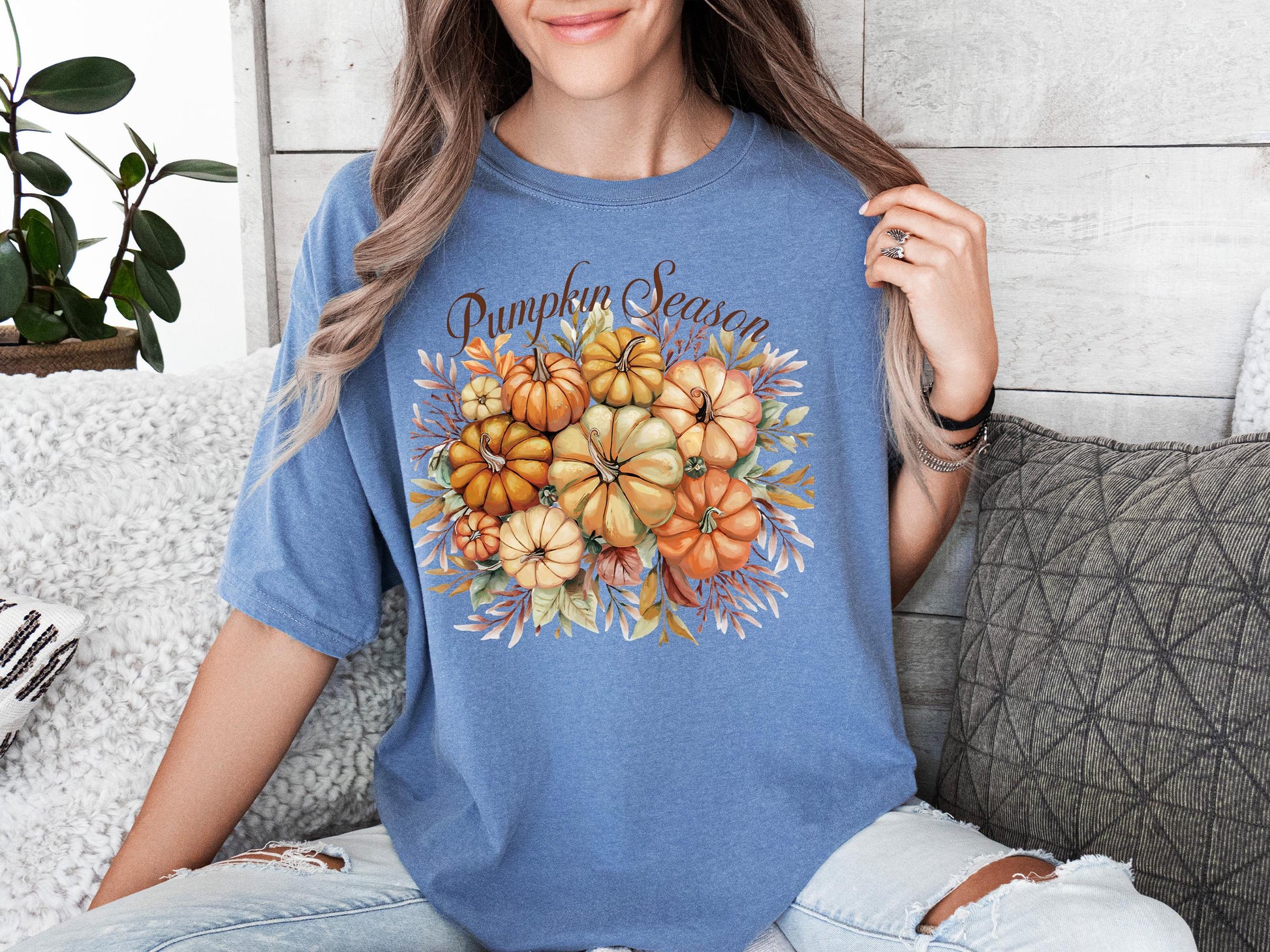 Comfort Colors Pumpkin Season Shirt, Pumpkin Lover Shirt, Fall Season Shirt, Thanksgiving Shirt, Boho Pumpkin Shirt, Trendy Autumn Shirt.