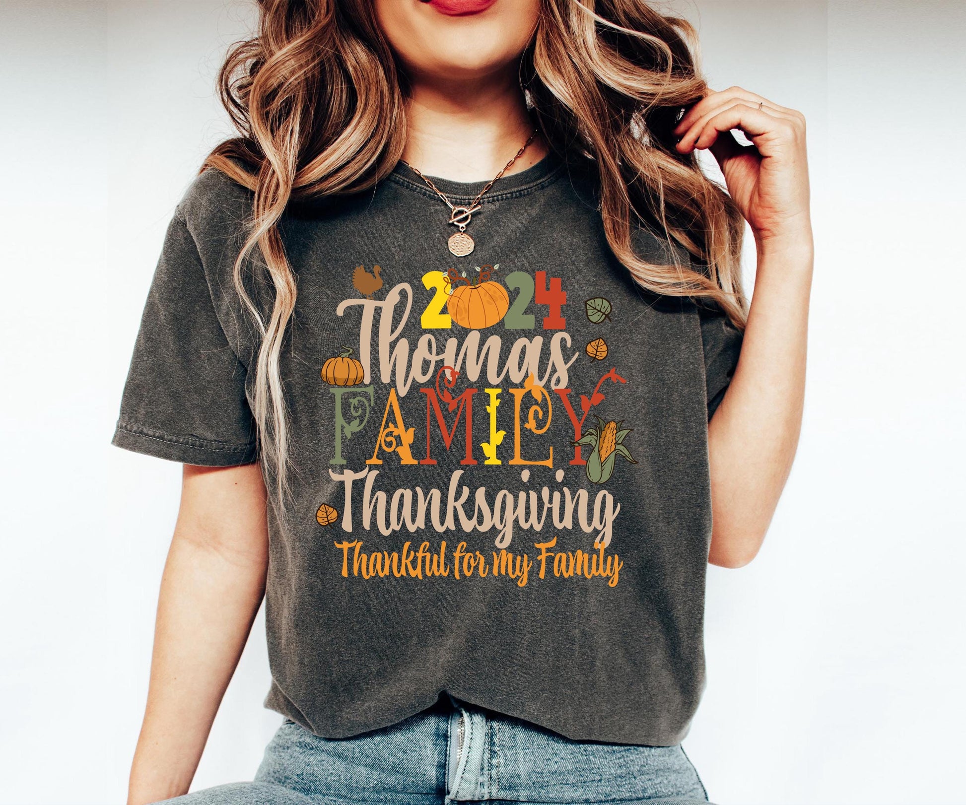 Custom Family Name Thanksgiving Shirts, Comfort Colors Pumpkin Family Shirt, Thanksgiving Dinner Shirt, Matching Thanksgiving Tees, Fall Tee