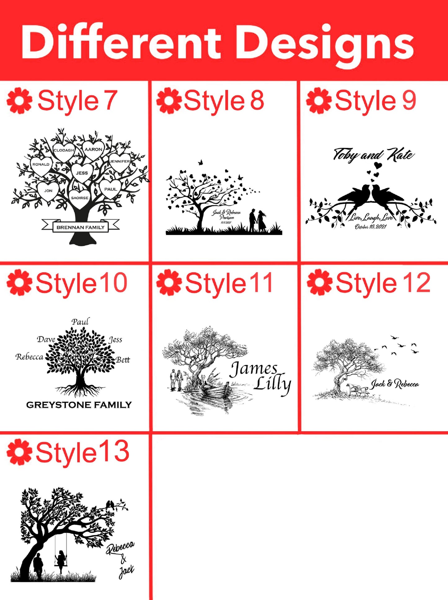 Family Tree Cutting Board options design