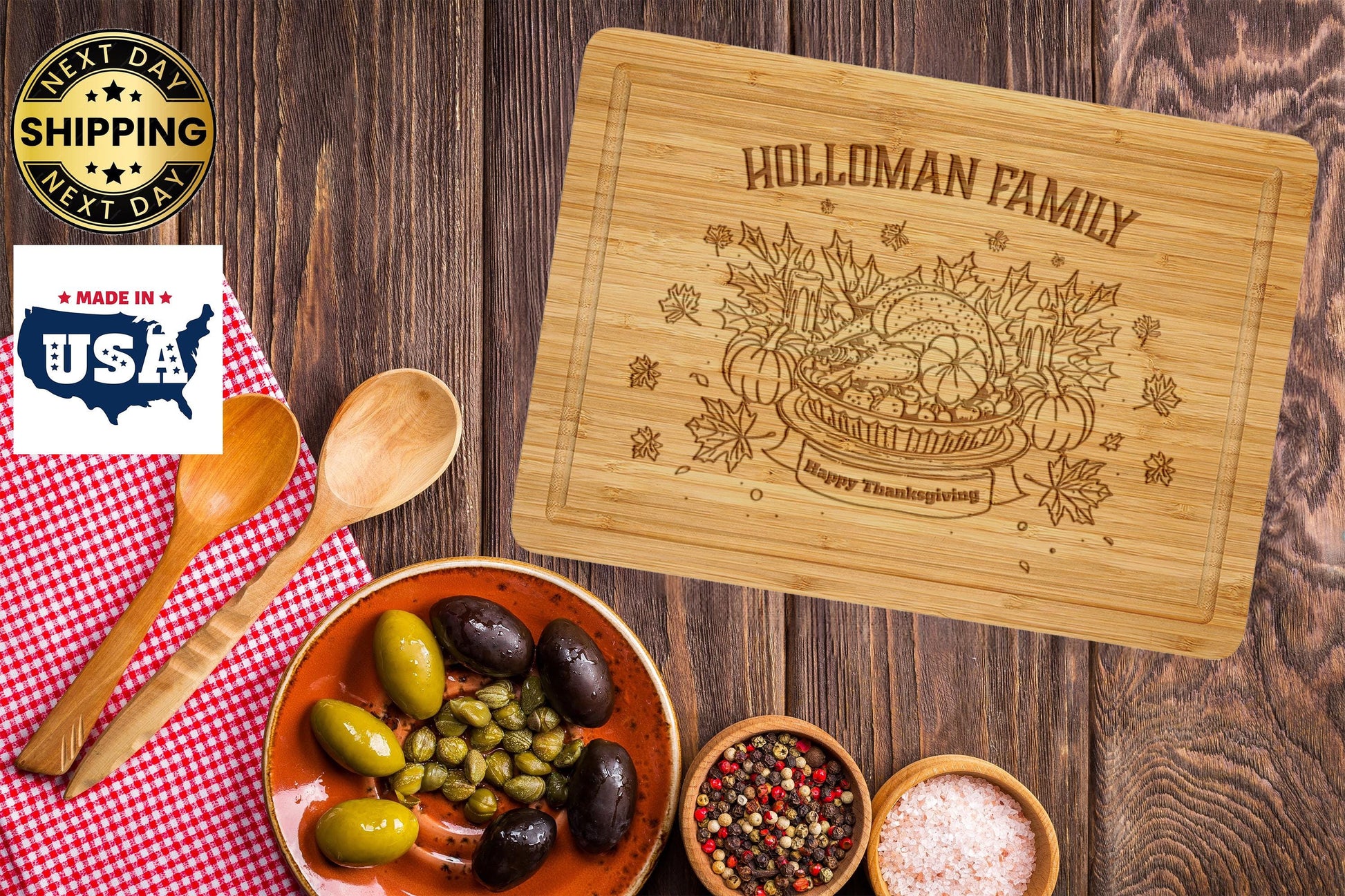 Holloman Family Thanksgiving Cutting Board