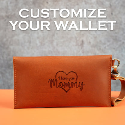 I Love You Mommy Wallet, Personalized Mom Wallet, Mothers Day Wallet, Leather Women Wallet, Gift For Mothers Day, Birthday Gift for Mommy.