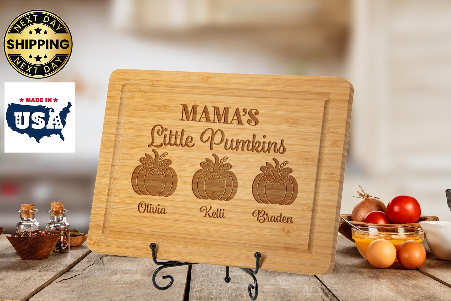 Mama's Little Pumpkins Cutting Board