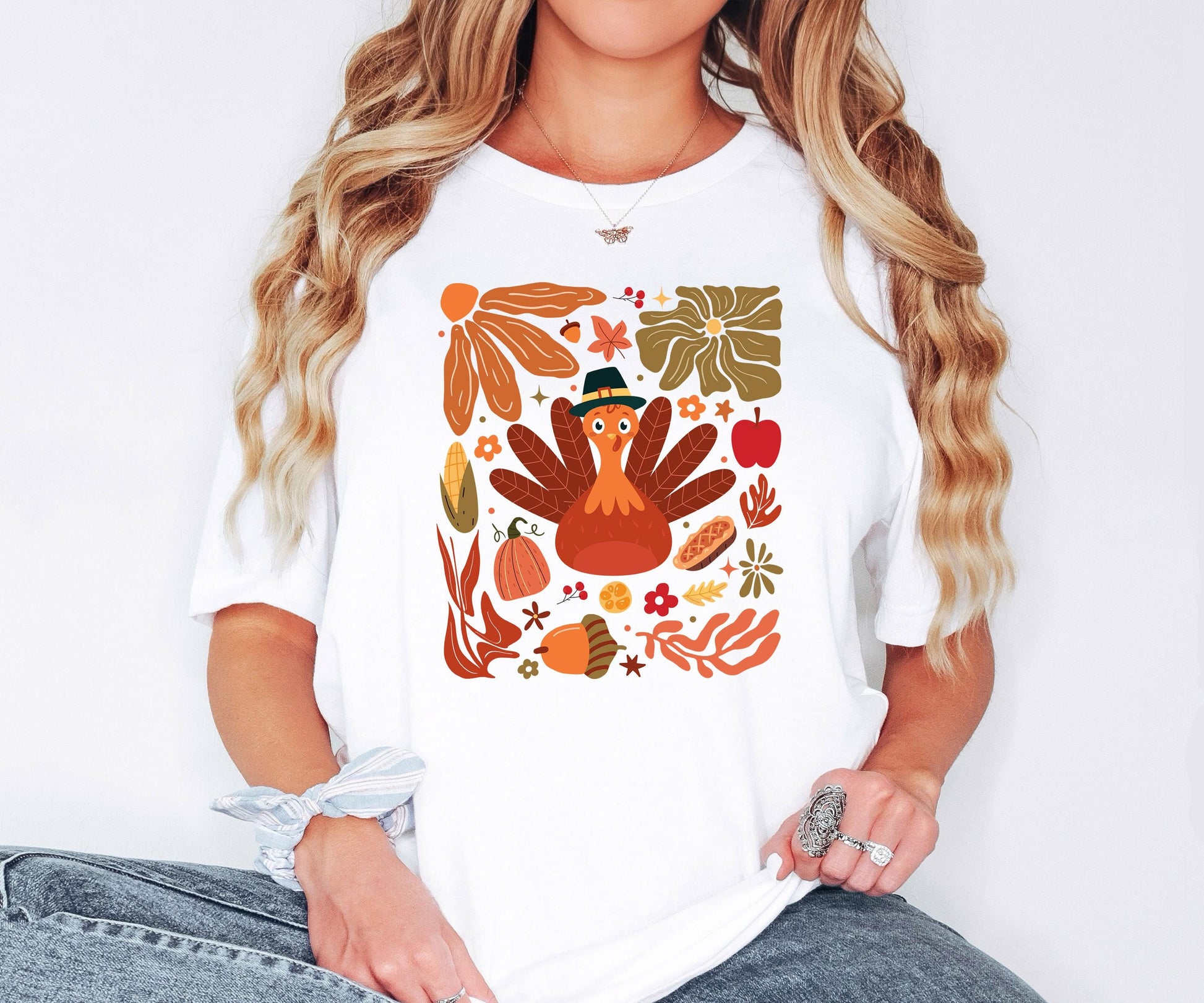 Floral Turkey Shirts, Comfort Colors Thanksgiving Shirt, Matching Thanksgiving Tee, Fall Floral Shirt, Pumpkin Turkey Day Tee, Fall Shirt