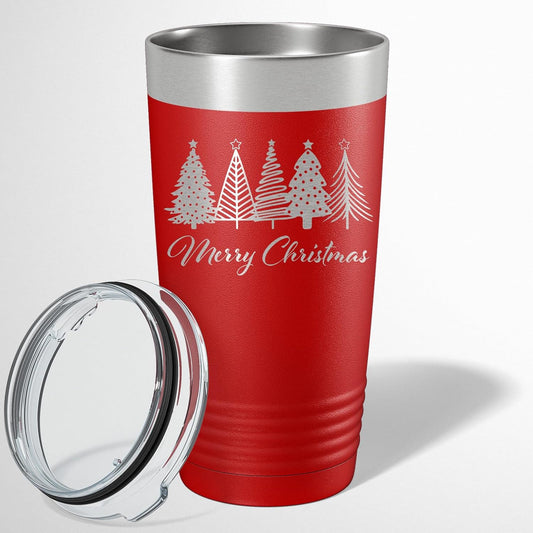 Merry Christmas Insulated Tumblers,  Engraved Stainless Steel Thermal Mug.