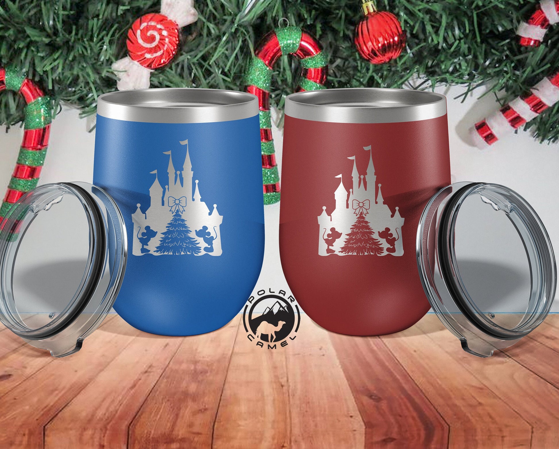 Mickey Mouse Castle Christmas Tumbler, Custom Christmas Tumbler, Disney Gifts For Christmas, Disney Water Bottle, Girl Christmas Gift