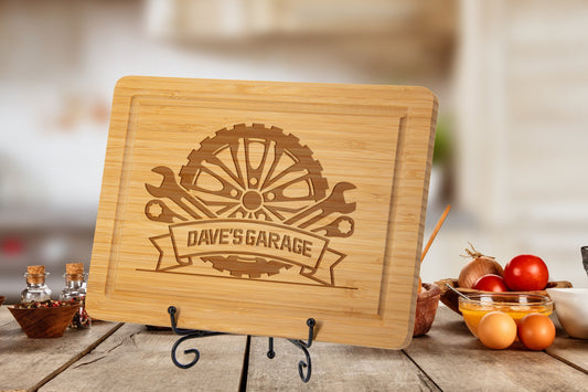 Personalized Garage Cutting Board, Mechanic Tools Cheese Board, Mechanic Home Decor, Dad Garage Decor, Fathers Day Gift, Funny Grandpa Gift