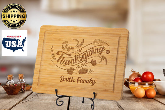 Personalized Thanksgiving Cutting Board, Family Gift For Thanksgiving.