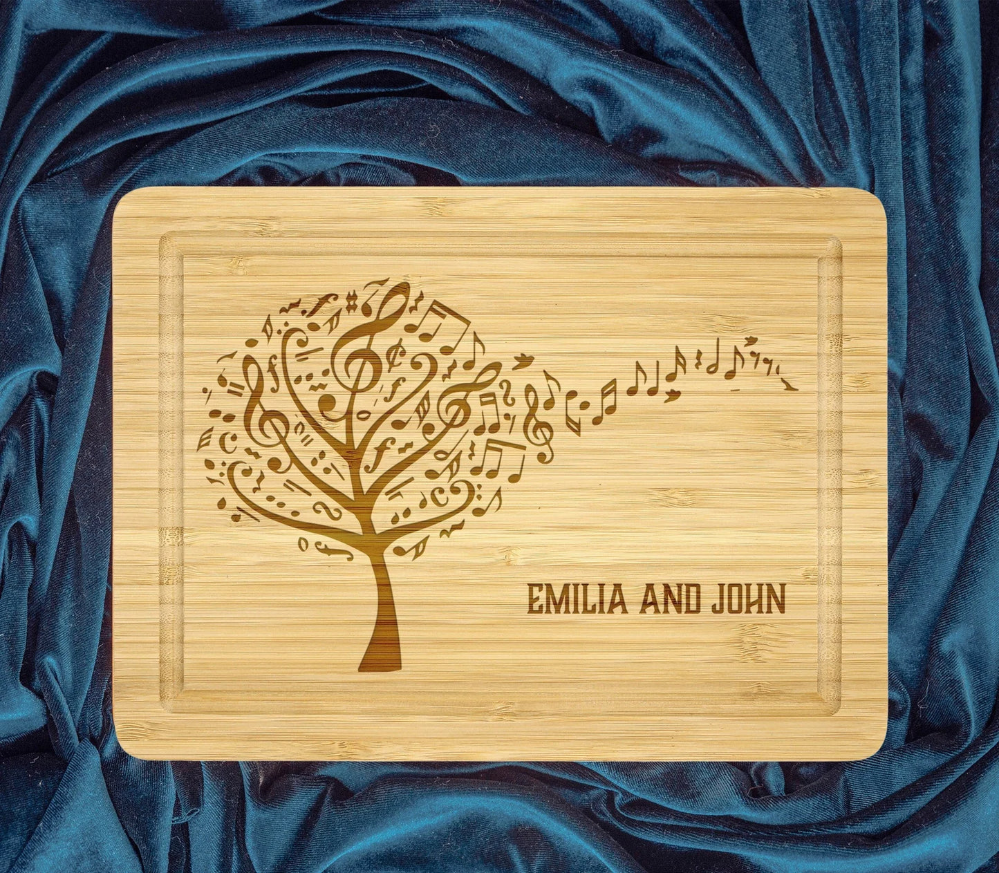 unique music gifts, personalized wooden cheese board, personalized wedding gift, Personalized music note cutting board, musical tree cutting board, musical gift for couples, music themed kitchen decor,
music lover's kitchen decor,
engraved kitchen board with music notes, engraved cutting board with names, customized gifts for music enthusiasts, custom name cutting board, custom kitchen accessories, Custom engraved bamboo cutting board, bamboo cutting board for music lovers