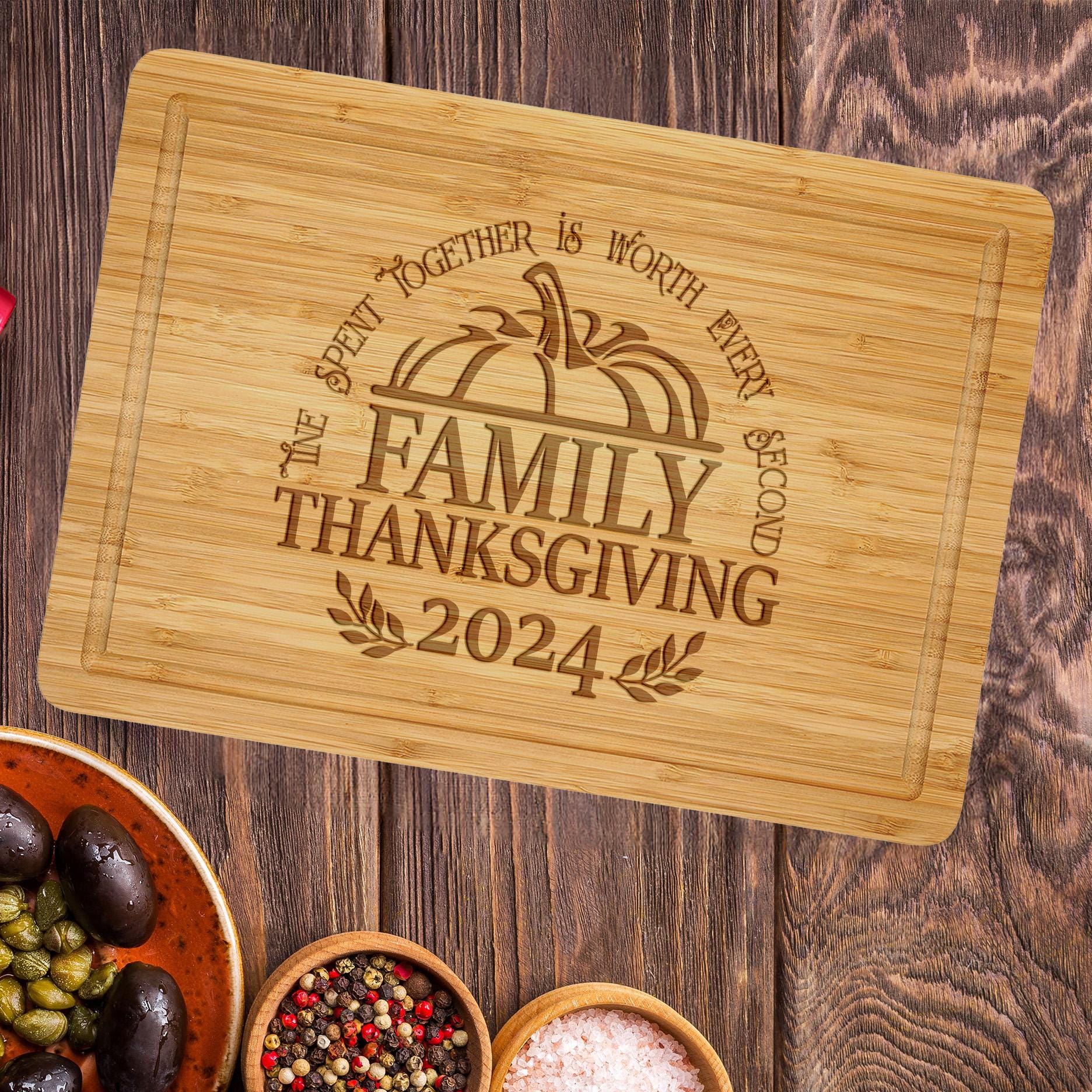 Family Thanksgiving 2024 Cutting Board, Thanksgiving Gift For Family.