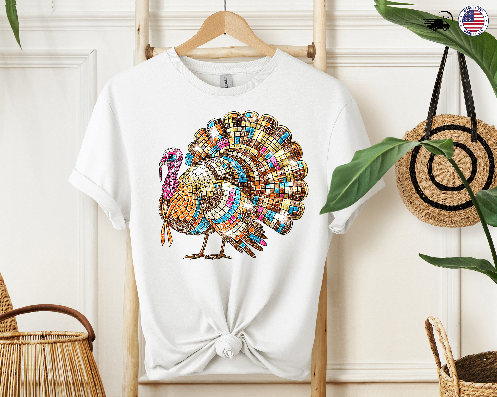 Thanksgiving Sparkling Turkey T-Shirt.