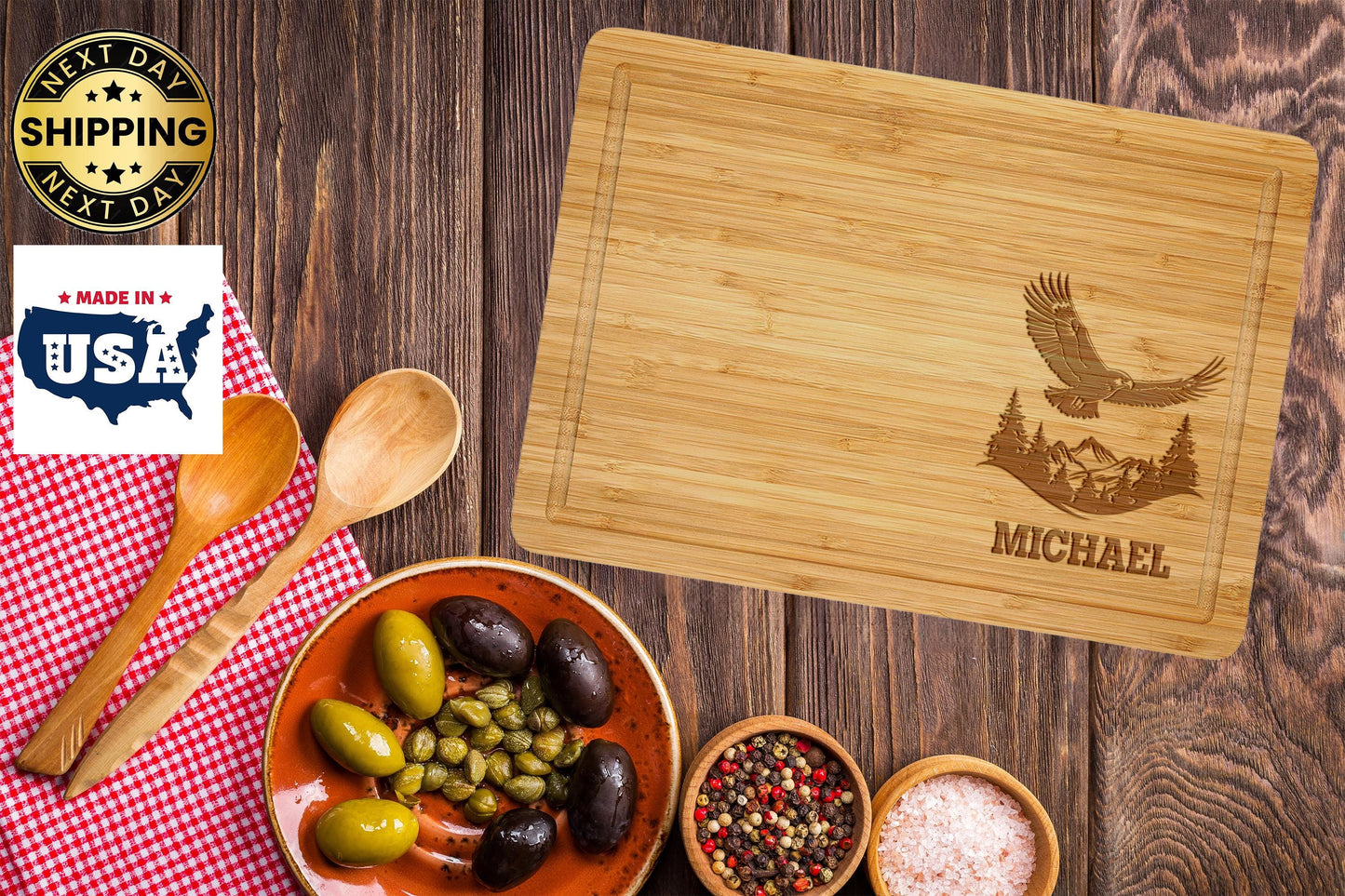 Bald Eagle Serving Board, Gift For Veterans Day, Veterans Cutting Board, Forth of July Gift, Unique Gift for Veterans, Independence Day Gift