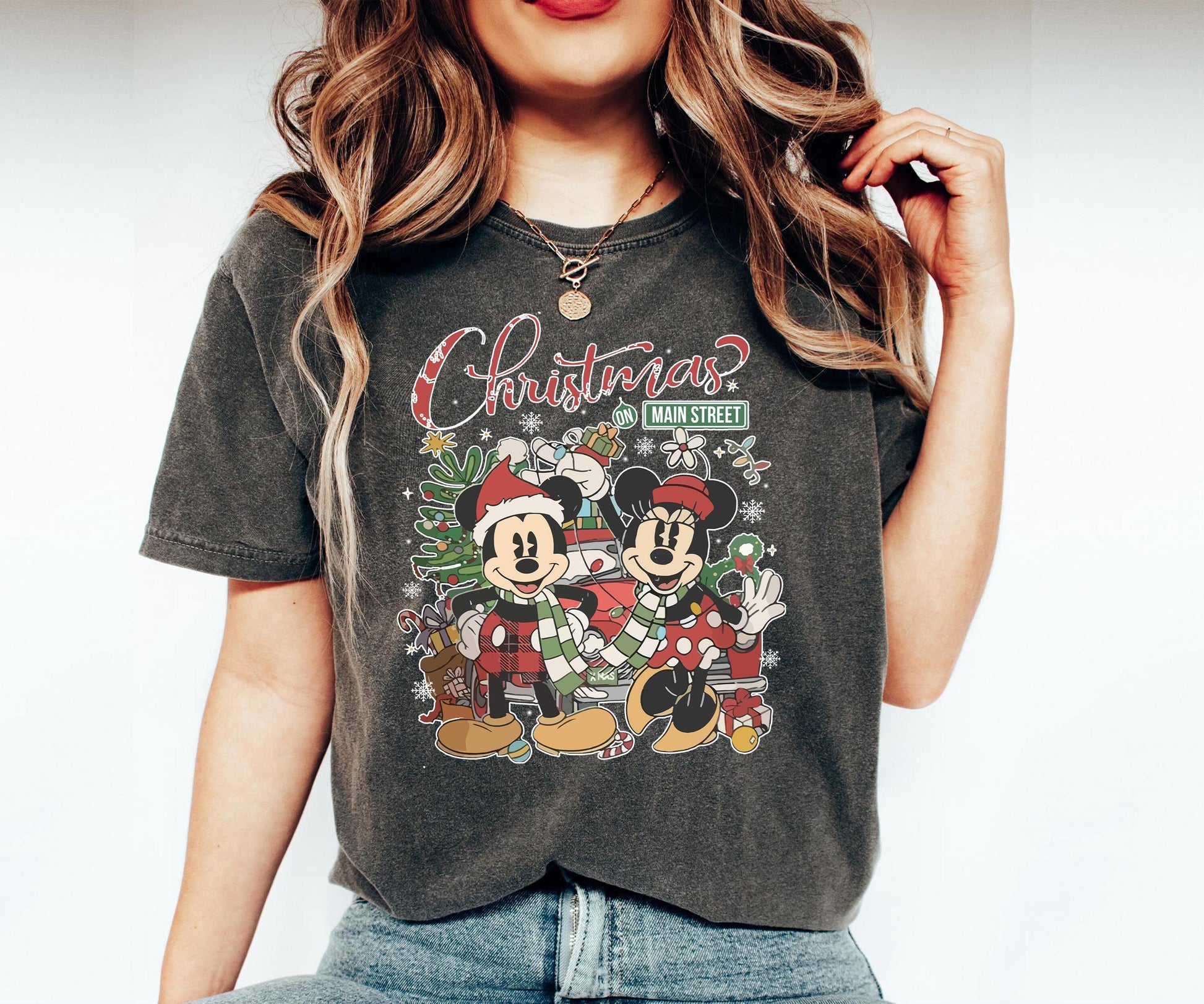 Vintage Disney Christmas On Main Street Comfort Colors Shirt.