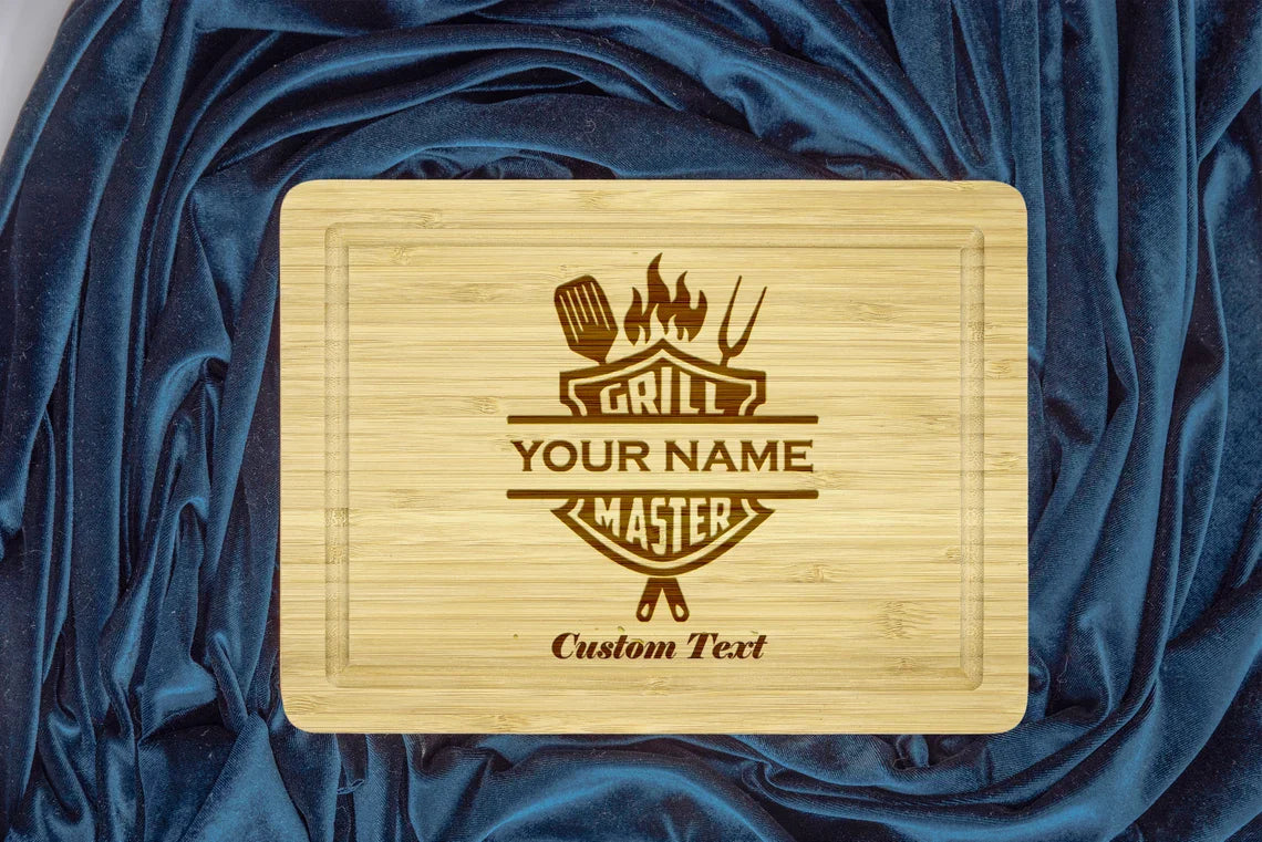 Personalized Grill Master Cutting Board - Custom Engraved BBQ Gift