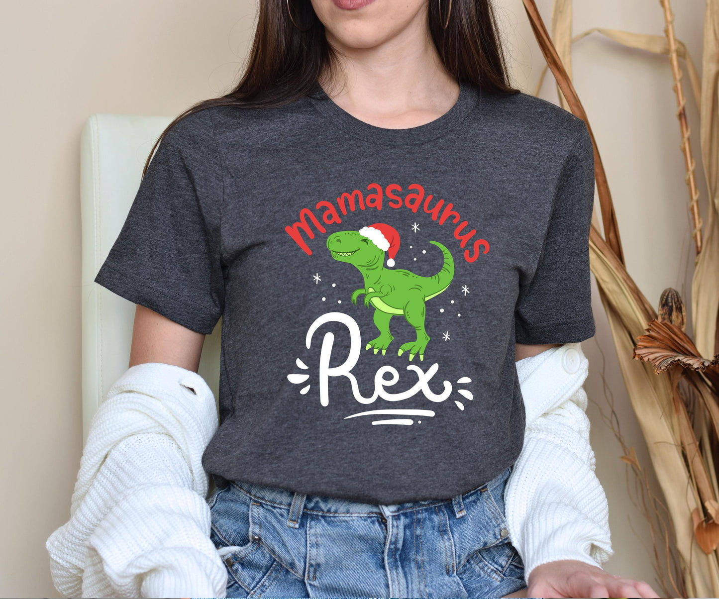 dinosaur christmas tshirt