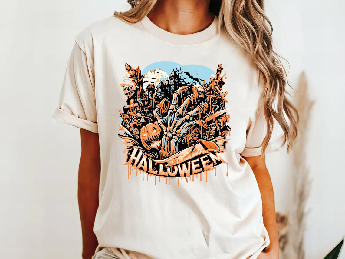 haunted house graphic tee