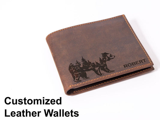 Custom Grizzly Bear Leather Wallet: Style and Functionality Combined!