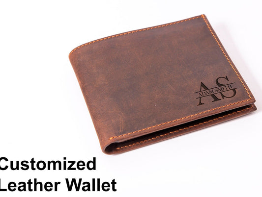 Custom Name Leather Wallet: Perfect Father's Day & Grandpa Gift