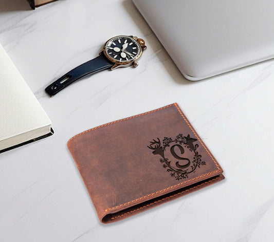 Monogram Wallet: Personalized Leather Men's Gift Collection