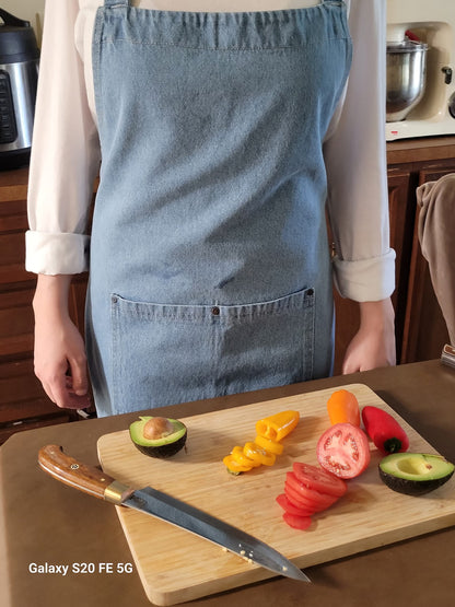 Personalized Denim Apron with Pockets: Custom Logo, Perfect for Hairdressers, Women, Men, and Kitchen Enthusiasts!