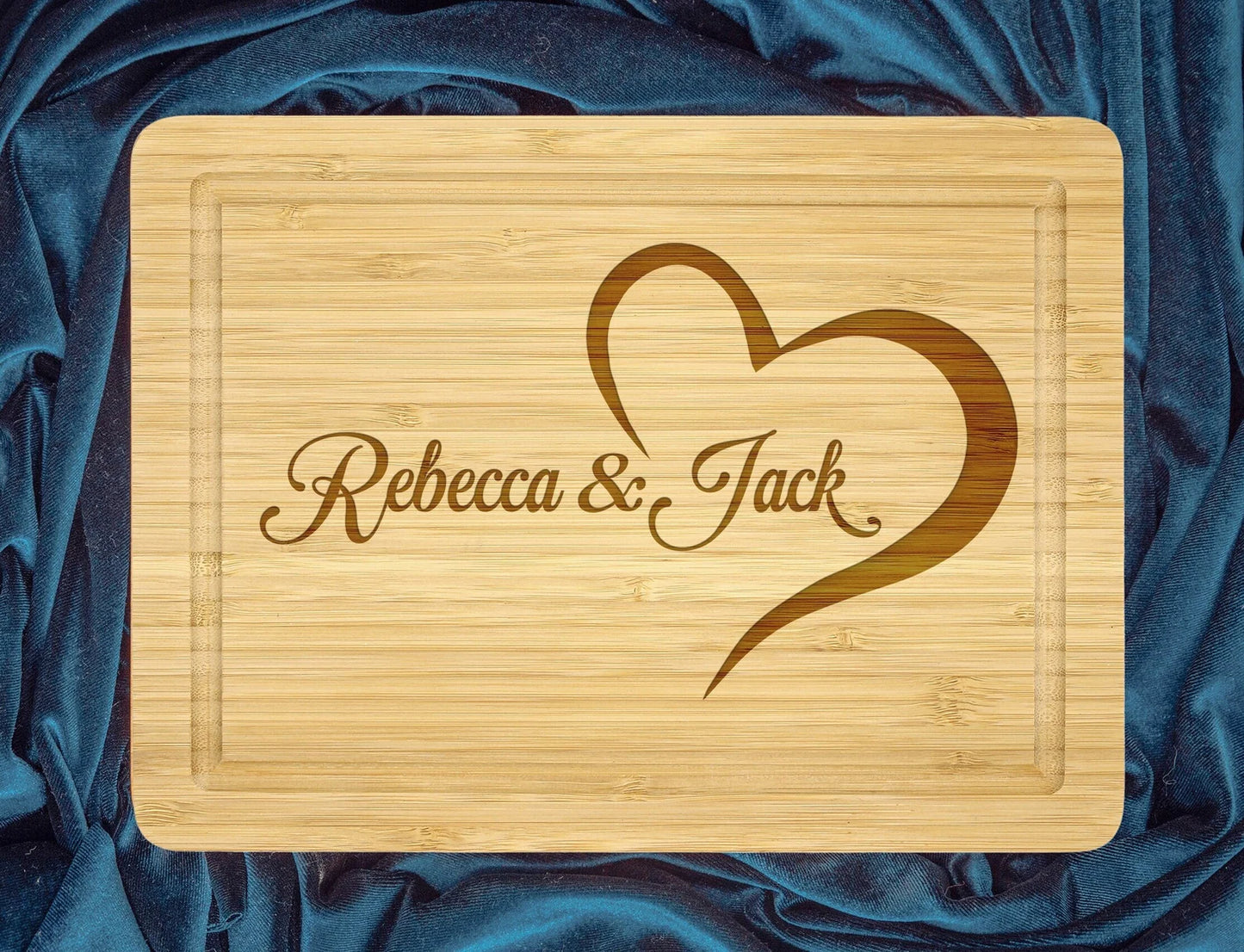 Engraved Cutting Board with Heart Design