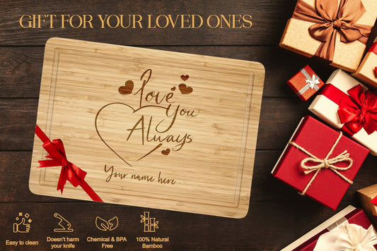 Love You Always Cutting Board Valentines Day Decor