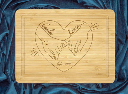 Personalized Couple Cutting Board - Wedding Cheese Board, Anniversary and Christmas Gift, Perfect Newlywed Gift for Couples Home Decor