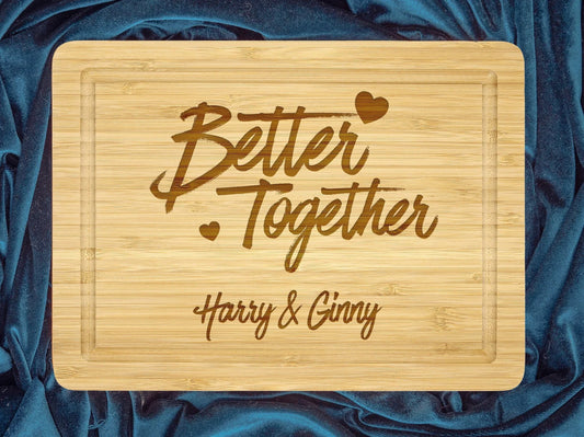 Better Together Cutting Board - Personalized Couples Board, Ideal Wedding or Engagement Gift, Perfect Gift for Couples, Special Board Gift for Lovers, Unique Couple Gift