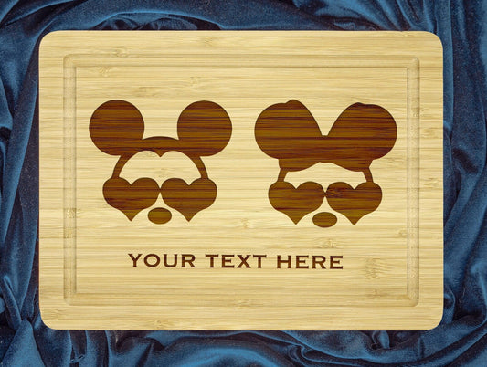 Couple Disney Design Cutting Board - Minnie and Mickey Mouse Decor for a Magical Valentines Day Gift