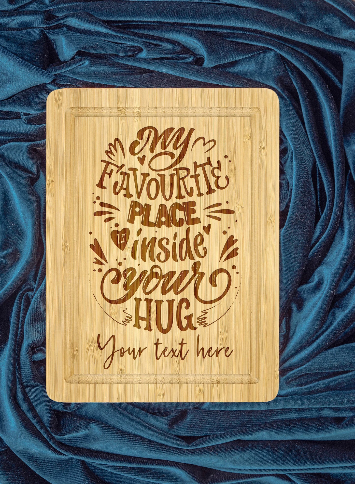 "My Favorite Place inside Your Hug": A Personalized Cutting Board for a Love-Soaked Valentine's Day