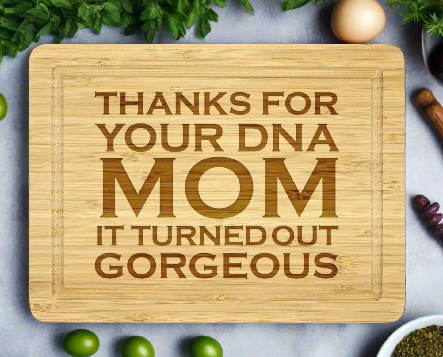 "Thanks For Your DNA" Cutting Board: A Unique and Thoughtful Gift for Mom