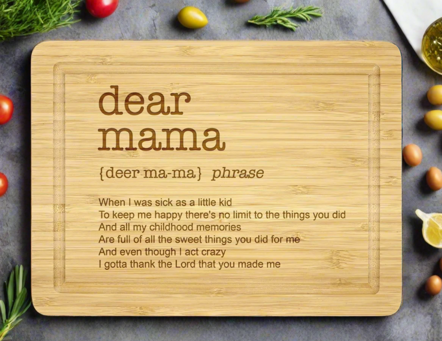 A Culinary Masterpiece: A Personalized Cutting Board for the Mother You Cherish