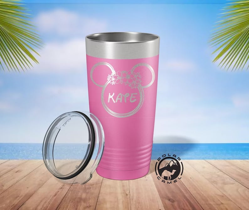 Engraved Mickey Mouse Tumbler - Perfect Birthday Party Cup and Funny Insulated Kids Mug for Disney Vacation or Boy Gift