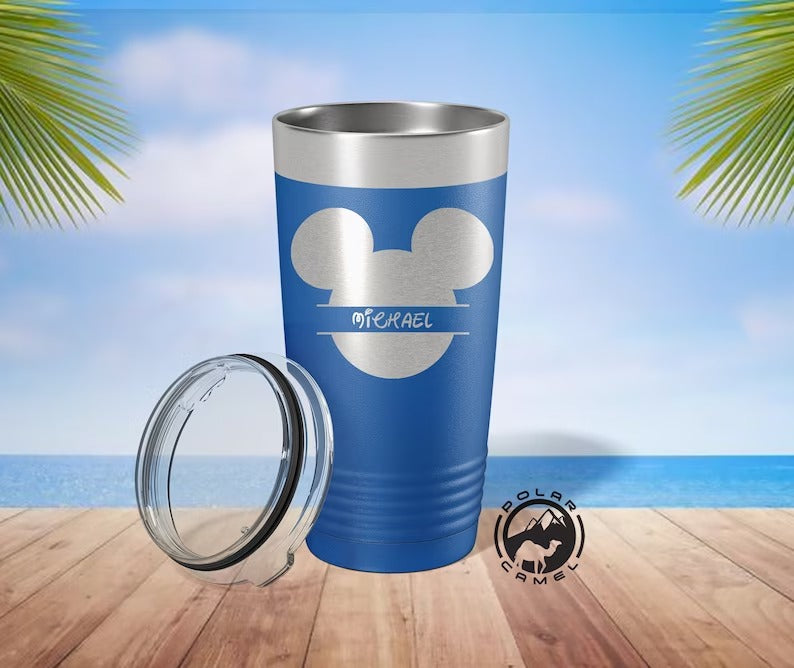 Engraved Mickey Mouse Tumbler - Perfect Birthday Party Cup and Funny Insulated Kids Mug for Disney Vacation or Boy Gift